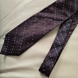 Mossimo Brown and Blue Polka Dot Silk NeckTie Tie